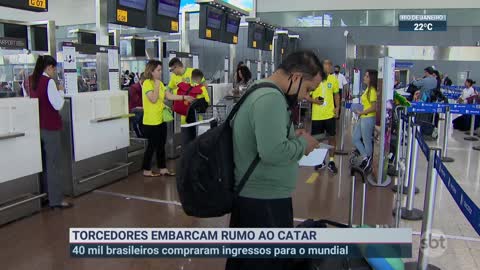 Torcedores brasileiros embarcam rumo ao Catar | SBT Brasil