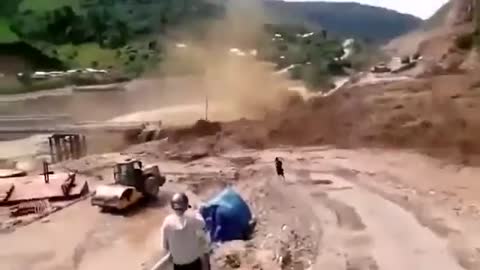 Massive landslide and floods