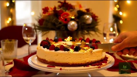 Keto Christmas Cranberry Almond Cheesecake