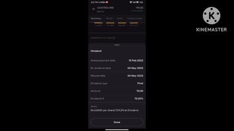 Big dividend from Castrol India of ₹3.5..🥳🤑🤑