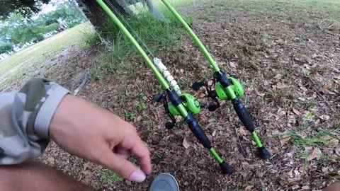 Fishing a Snake Lure for Pond Monsters