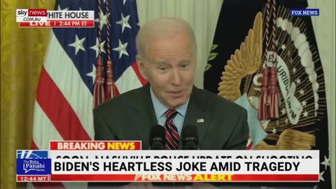 He needs the autocue': Joe Biden lashed for joking about ice cream after school shooting