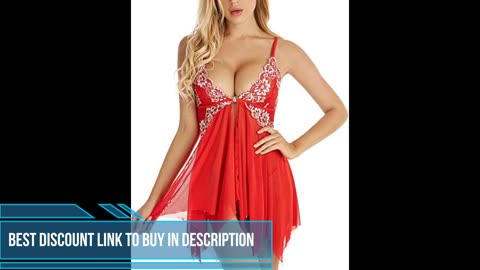 Lingerie for Women Front Closure Babydoll Lace Chemise V Neck Sleepwear