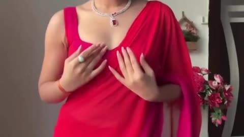 tryonred saree partmix