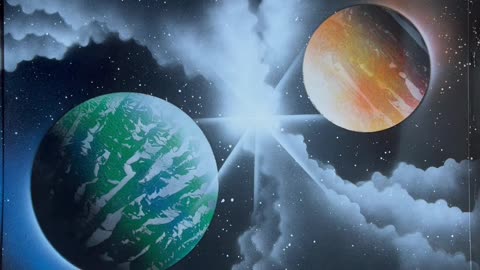 Spray Paint Art - Cosmic Intersection - Short