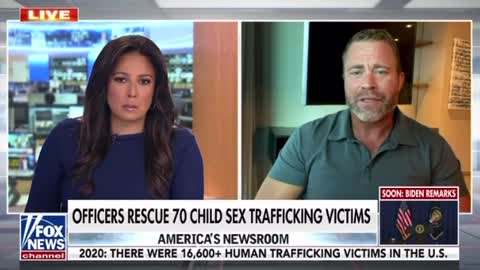 Officers rescue 70 child sex trafficking victims.