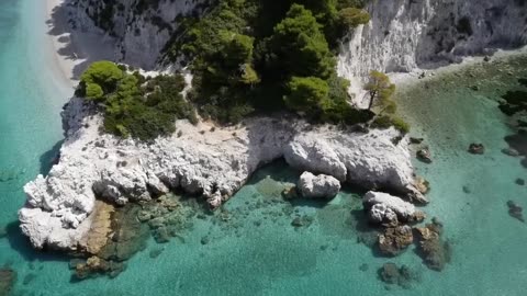 Sea waves & beach drone video