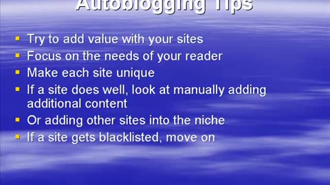 Autoblogging Tips