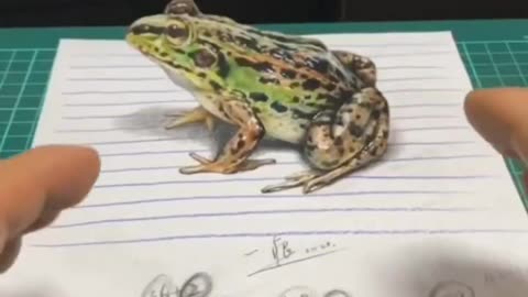 Rate this frog 🐸 4d illustration art 0 to 10 || 3d drawing || blow your mind #short