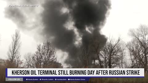 Kherson oil terminal still burning day after Russian strike