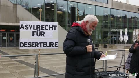 Der Kanzler in Marburg - Kundgebung des Bündnisses „Nein zum Krieg“ - 02.02.2023