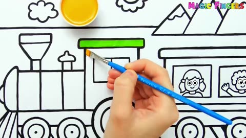 Training Drawing, Painting and Coloring for Children, Toddlers | Animated Drawings for Children