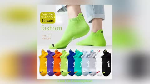 Discount 10 Pairs New Summer Cotton Men's Socks Short Thin