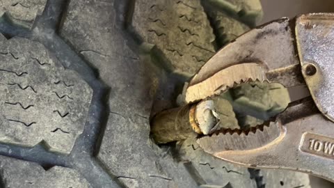 Unexpected object punctures tire