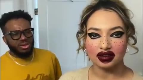 Did my makeup 𝐔𝐆𝐋𝐘 to see how hubby reacts… 😭😂.mp4