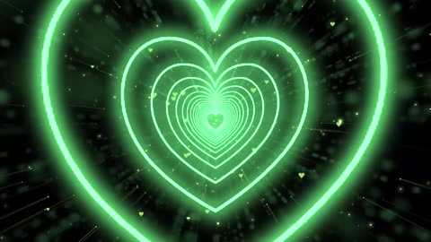 1094. Heart Tunnel💚Heart Background Neon Heart Background Video Wallpaper Heart