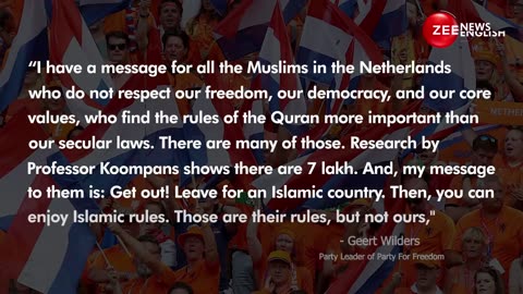 Dutch leader Geert Wilders tells Muslims to go back to an Islamic country