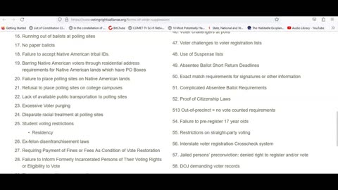 Conspiracy site claims there are 61 forms of voter suppression