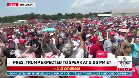 Massive Crowd Lines up for Trump Rally in Butler, PA