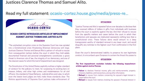 Tom Fitton about AOC's false alligations about Justice Thomas