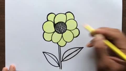 ✍️✍️How to turn number “6” into Sunflower🌻🌻 Picture Easy Drawing for Beginners✍️✍️