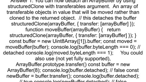 Is there generic way to detach ArrayBuffer in any browsers