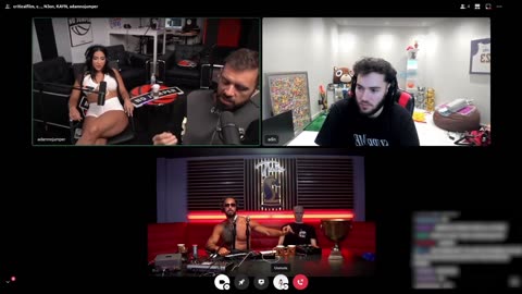 Adin Ross Introduces Adam22 & Lena The Plug To ANDREW TATE