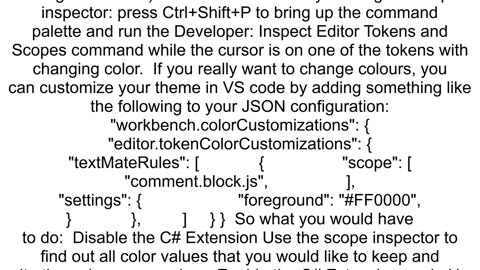 How to disable C extension on VS Code changing the color