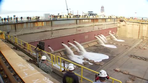 The Future USS John F. Kennedy Dry Dock Flooding U.S. Navy