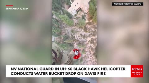 MUST WATCH: Nevada National Guard Helicopter Conducts Water Drop On Davis Fire From Helicopter