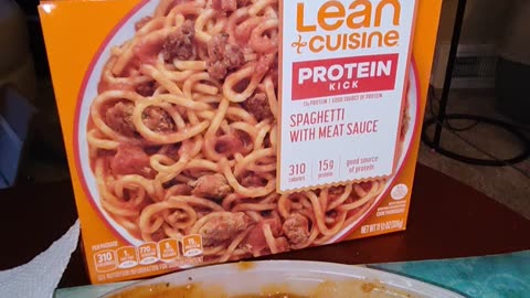 Eating Lean Cuisine Spaghetti With Meat Sauce, Dbn, MI, 1/14/24