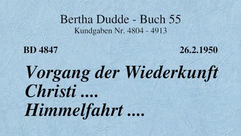 BD 4847 - VORGANG DER WIEDERKUNFT CHRISTI .... HIMMELFAHRT ....