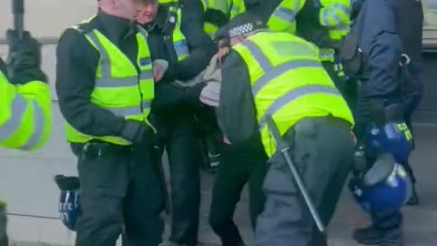 Police Arrest Old Man Attending The Remembrance Day Event In London