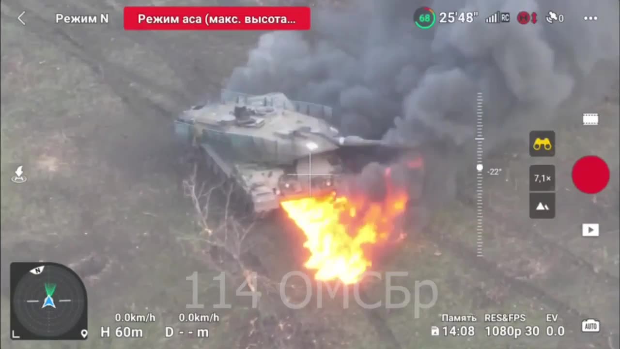 🔥🇷🇺 Ukraine Russia War | Burning Leopard Tank in Avdeevka Direction | 114th Brigade's Operatio | RCF