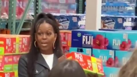 Michelle Obama promoting her new drink at Costco