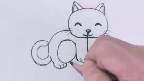 Very Easy! How to turn Words Cat Into a Cartoon Cat. (Wordtoons) learniog step by step for kid