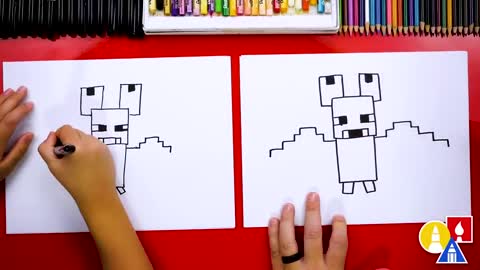 How To Draw A Minecraft Bat