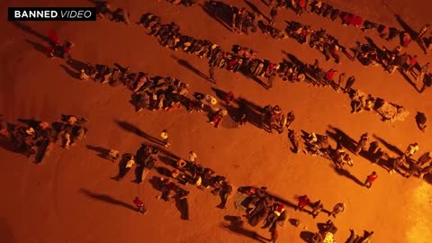 EPIC! Exclusive Drone Footage Of Migrants Being Processed & Brought Into Texas