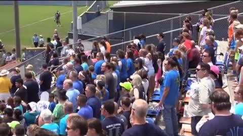 Fans were told NO National Anthem...than the REAL Patriots stepped in.