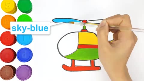 How to draw transport step by step | Drawing and coloring Helicopter | Smart kids books