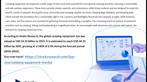 Camping Equipment Industry Report: Global Market Manufacturers, Outlook and Growth till forecast