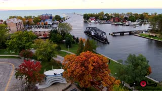 Amazing Fall Colors Around St Joseph Lighthouse Autumn Drone Footage