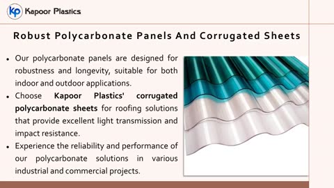 Kapoor Plastics - Your Trusted Polycarbonate Sheet Supplier