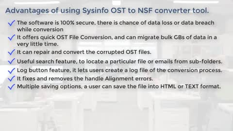 Convert OST files into NSF format