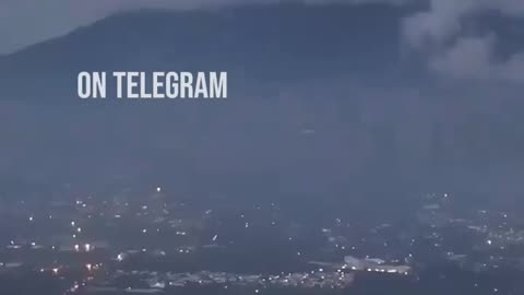 Upward lightning over Agua Volcano, Guatemala