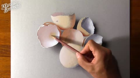 Draw Shadows On The Edges Of The Eggshell