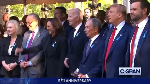 Biden, Kamala, Trump, Vance at the Nine-Eleven memorial 9-11-2024