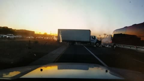 Early Morning Semi Crashes Across Lanes