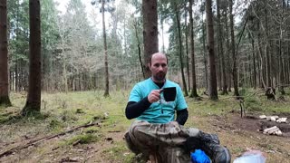 A cup of coffee and vlog in the woods while wildcamping