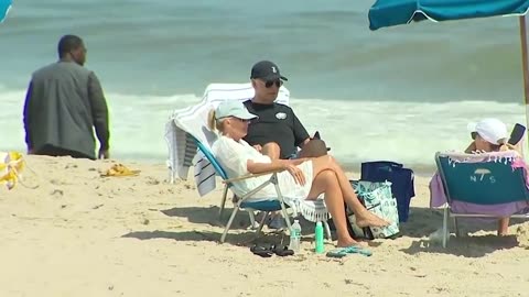 Joe Biden on the beach relaxing